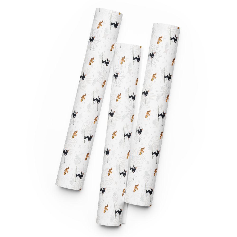 Holiday Seasoning Wrapping Paper Roll White