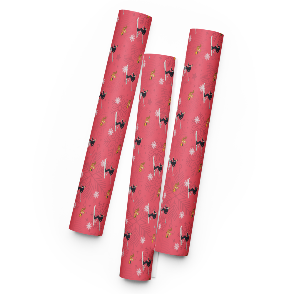 Holiday Seasoning Wrapping Paper Roll Red